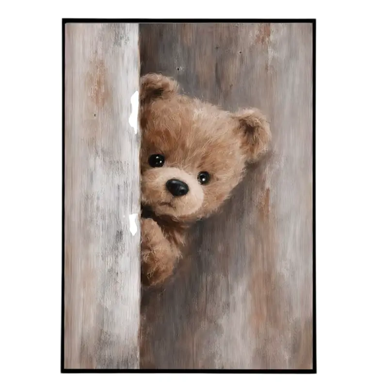 Canvas 'Glurende Teddybeer'