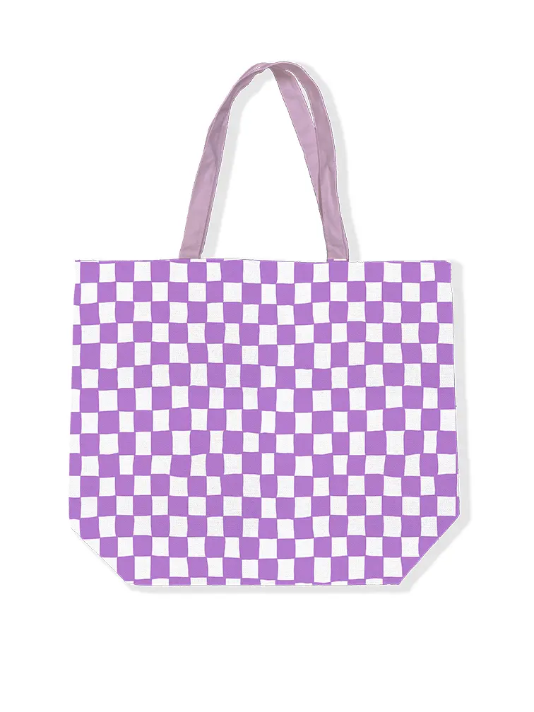 Canvas tas Paars/Wit