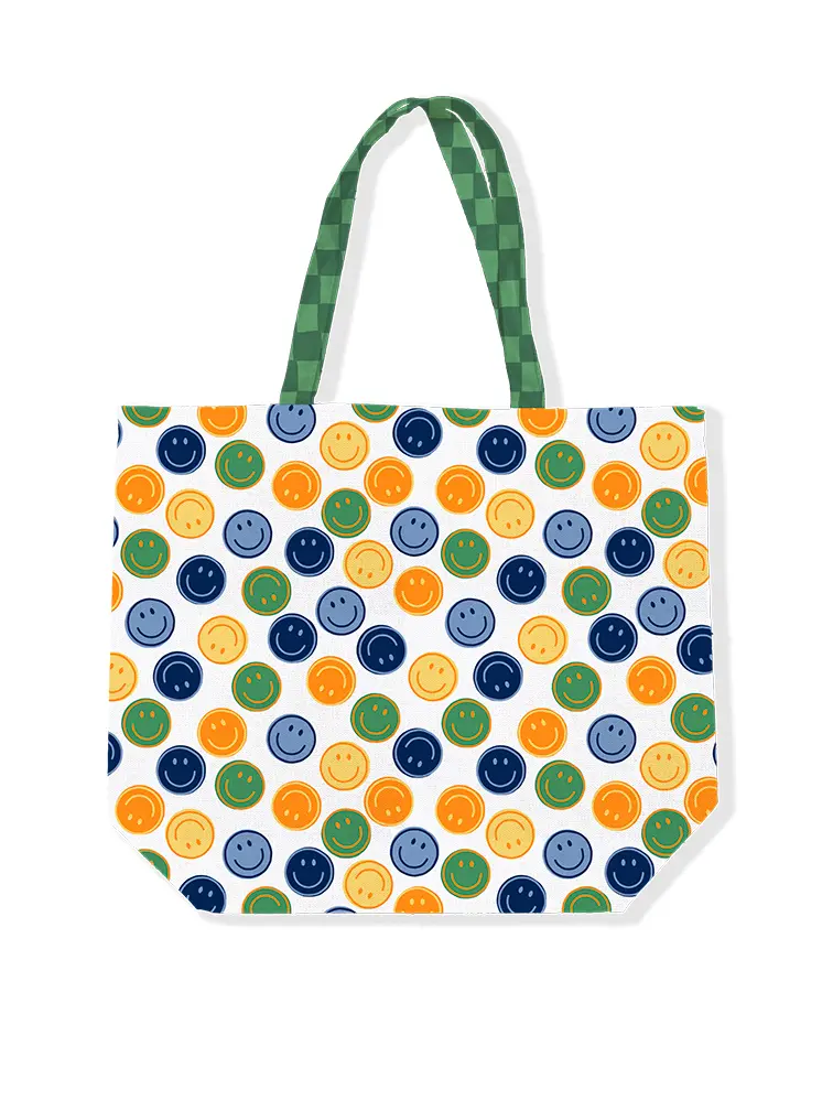 Canvas tas Smiley Green/Blue