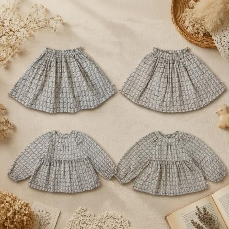 Cherry Shirt & Skirt – Cute & Lightweight – Children's Clothing Set