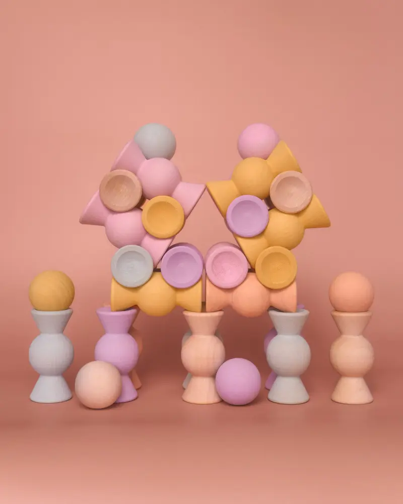 Chill Pepper Sweets – Wooden Stacking Game Peachy Pastels (33 pcs)