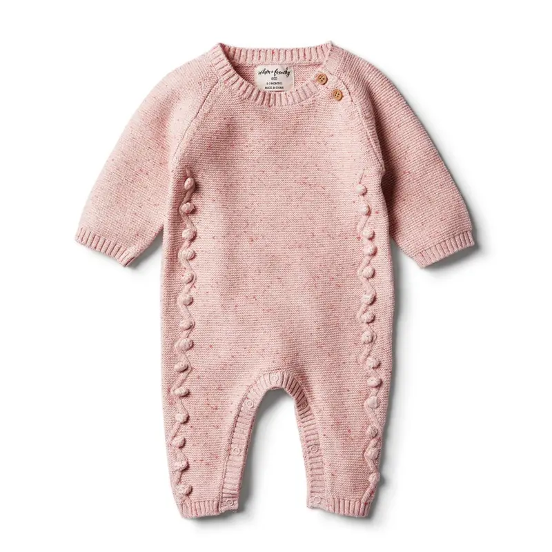 Chilli knitted growsuit met pompons Wilson & Frenchy