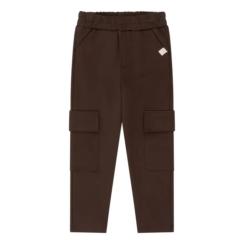 Chino baggy met zakken donkerbruin Navy Natural
