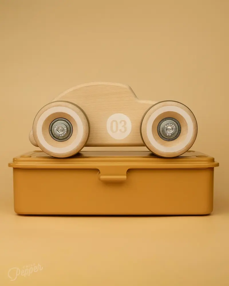 Chunkies No. 03 – Wooden Toy Car "The Bug" (Natural)