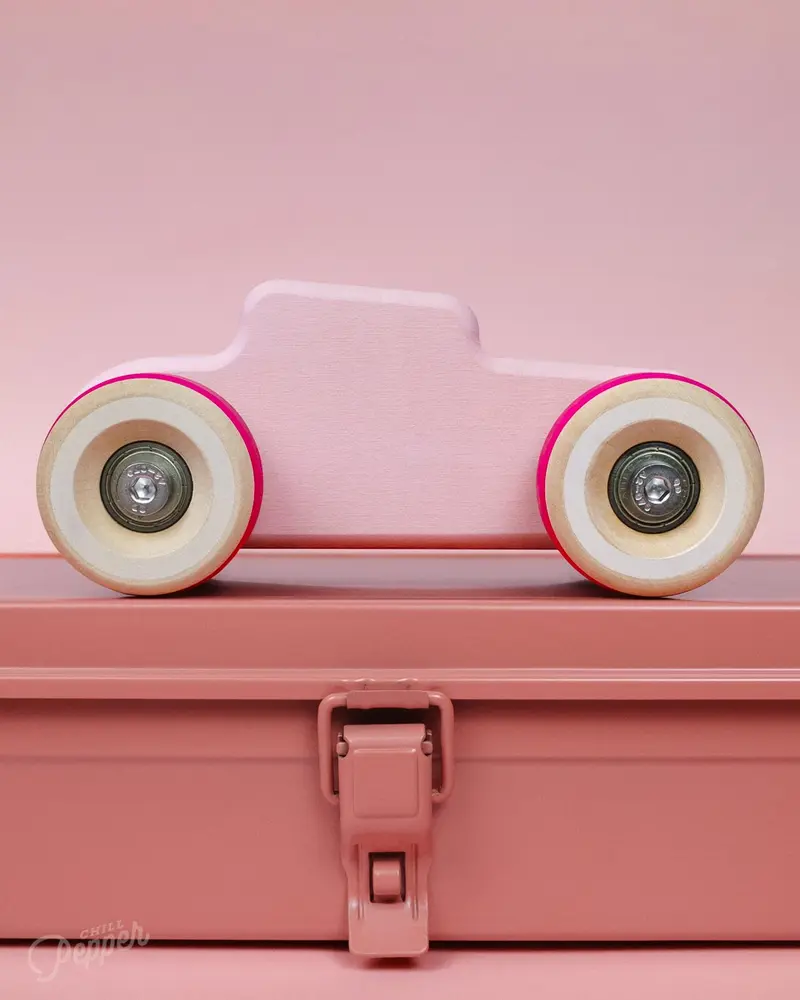 Chunkies No. 04 – Wooden Toy Car "The Hot Rod" (Perfectly Pink)