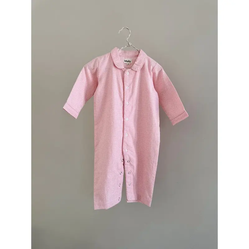 Classic PJ Suit - Biologisch katoen - Tiny Check Pink - Lalaby