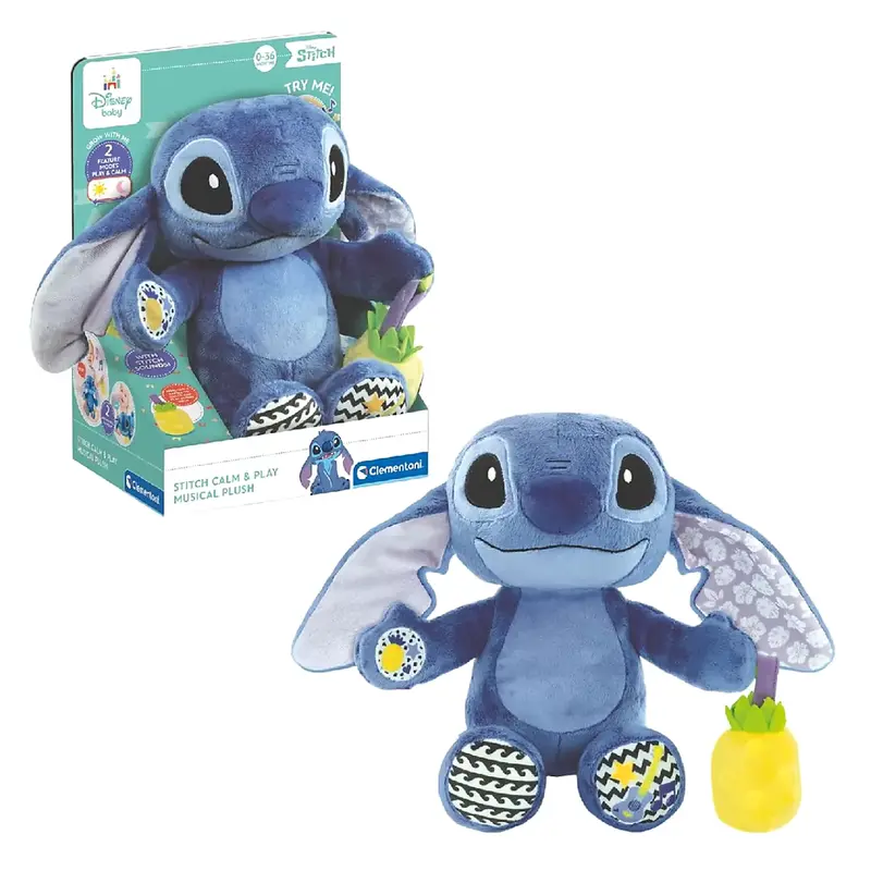 Clementoni Disney Stitch knuffel - Muziekknuffel - 17cm