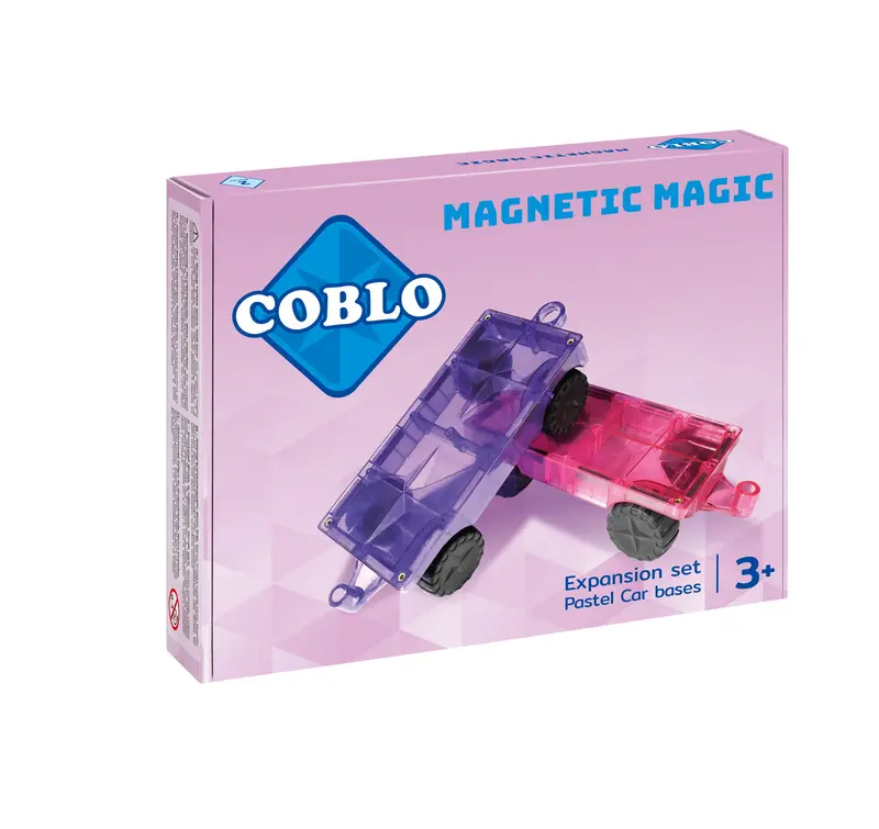 Coblo Auto's Pastel- magnetisch auto speelgoed - 2 stuks