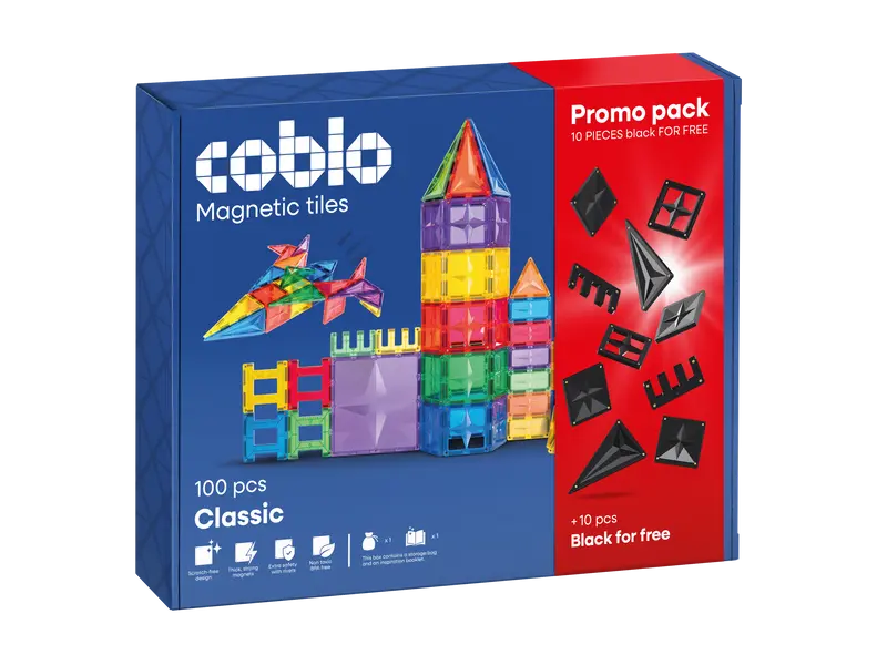 Coblo Classic Promopack 100 - 10 gratis zwarte tegels - 110 magnetische tegels op=op