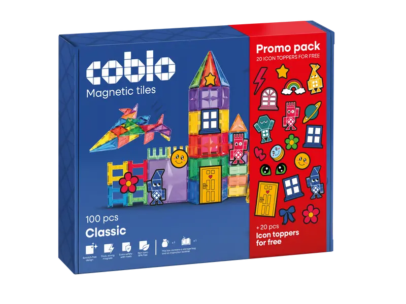 Coblo Classic Promopack 100 - 20 incon toppers - 100 magnetische tegels OP=OP