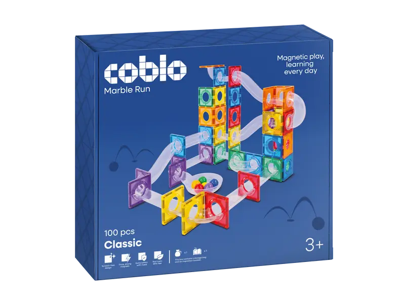 Coblo Knikkerbaan Classic - 100 magnetische tegels