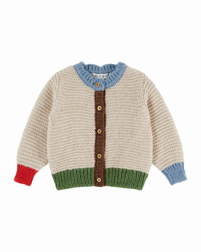 Colorblock vest – Farine Rouge – Merinowol & Mako-katoen - Emile et Ida