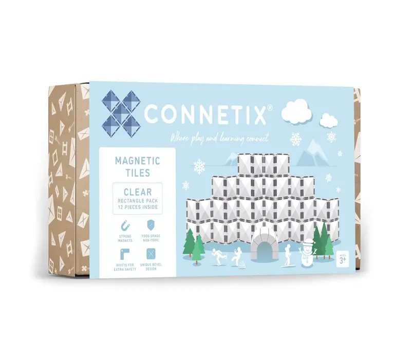Connetix Clear Rectangle Pack - 12 magnetische tegels