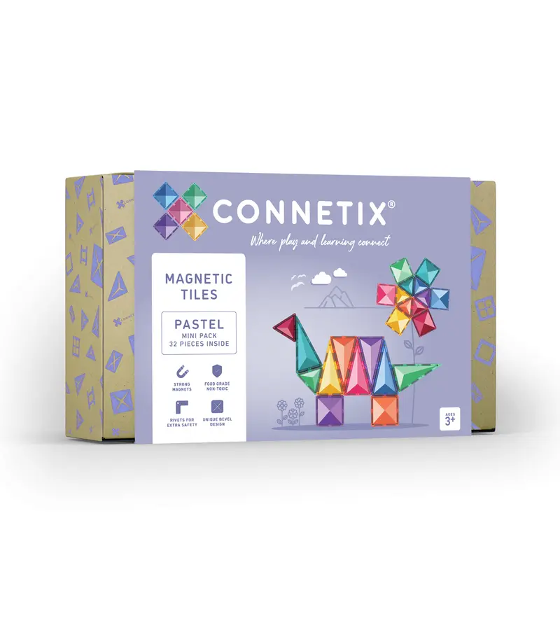 Connetix Pastel Mini Pack - 32 magnetische tegels