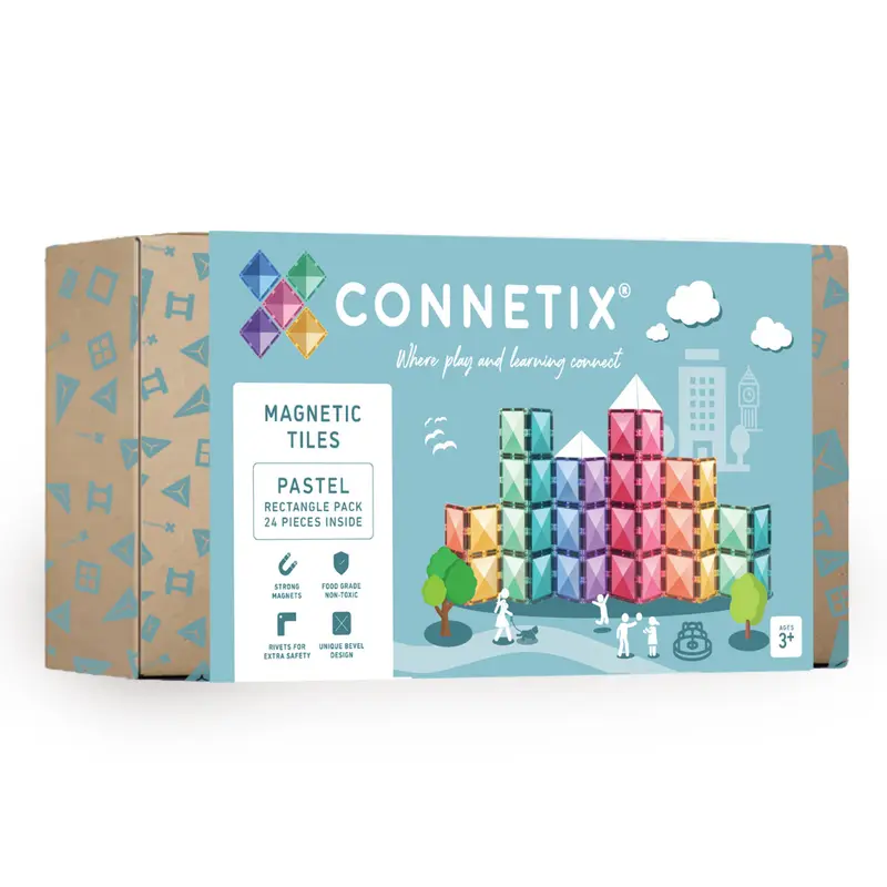 Connetix Pastel Rectangle Pack - 24 magnetische tegels