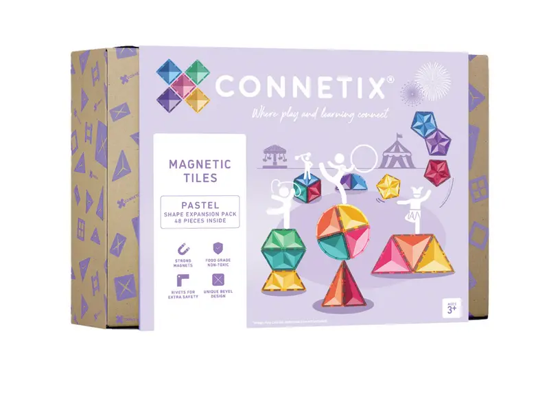 Connetix Pastel Shape Expansion Pack - 48 magnetische tegels
