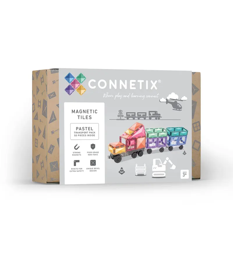 Connetix Pastel Transport Pack - 50 magnetische tegels
