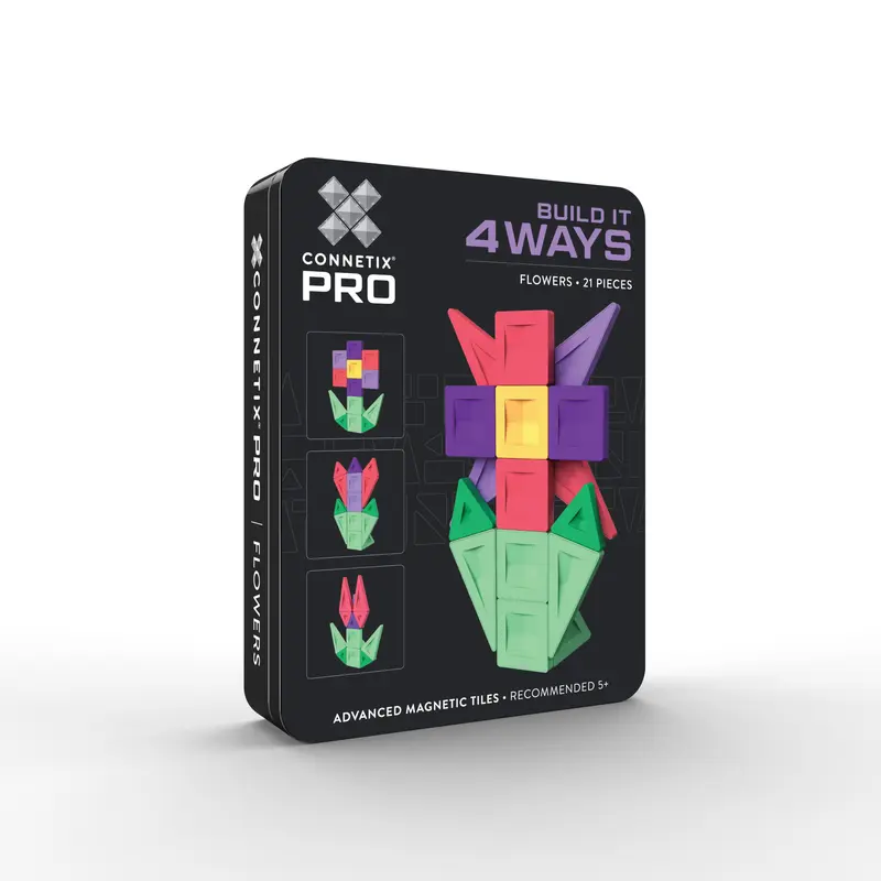 Connetix PRO Build It 4 Ways Flowers Pack - 21 magnetische tegels