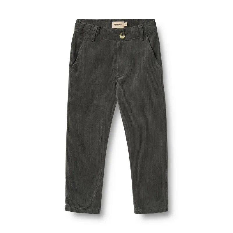 Corduroy broek Hugo - Biologisch katoen - Slim fit - Black sea/zwart - Wheat