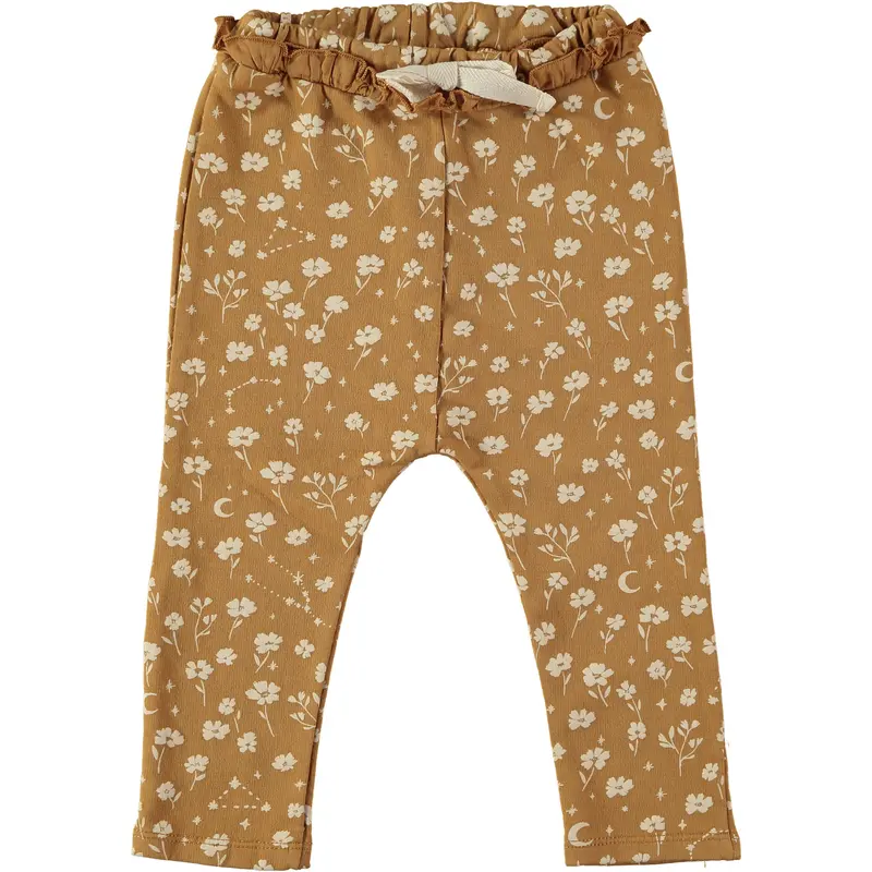 Cosmic flower trousers ocher Dear Mini