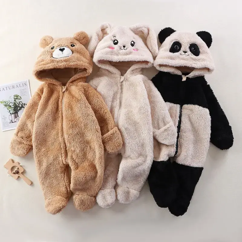 CozyBear – Soft & Warm – Baby Onesie with Animal Hood