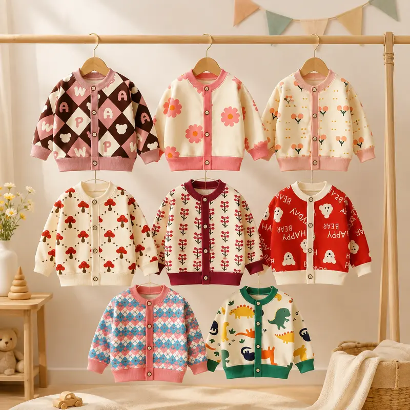 CozyCardi – Soft & Warm – Knitted Cardigan with Cute Prints