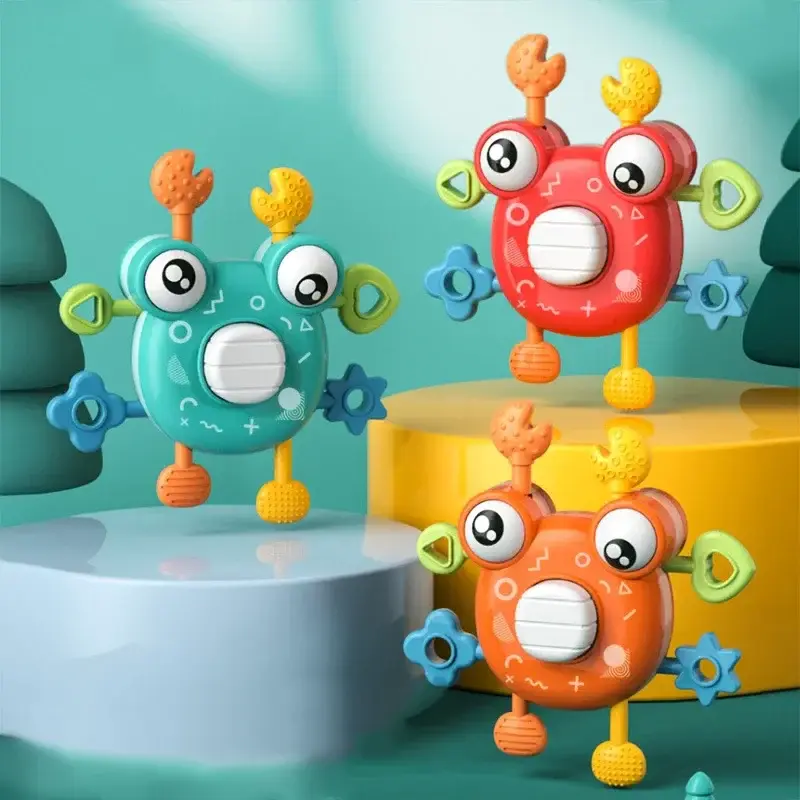 Crab Pull Toy – Grip og dra moro – Krabbe sensorisk tannleketøy