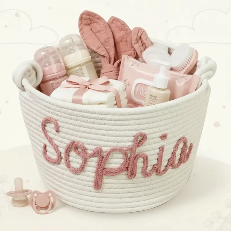 CuddleBasket – Cute & Personal – Personalized Diaper Basket