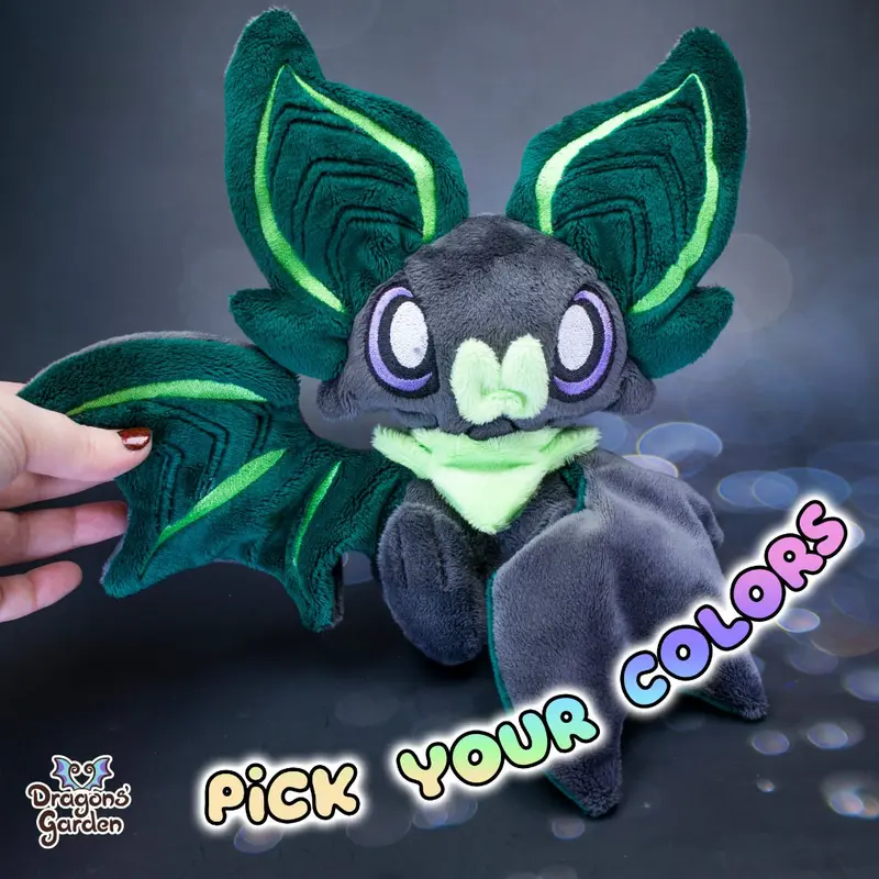 CUSTOM | Colorful Sitting Bat Plushie