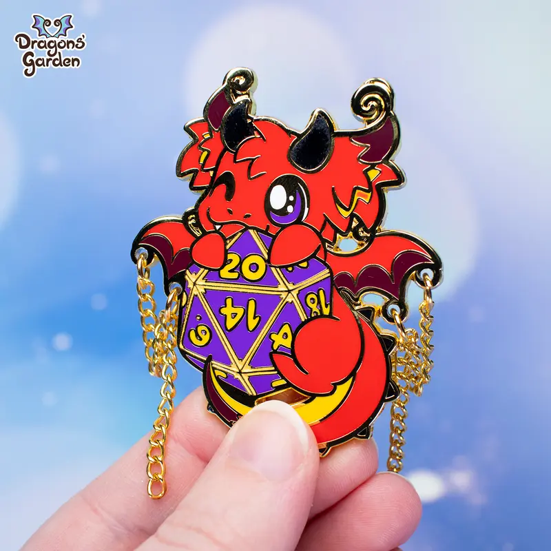 D20 Dice Dragon | B-Grade Collector Enamel Pins