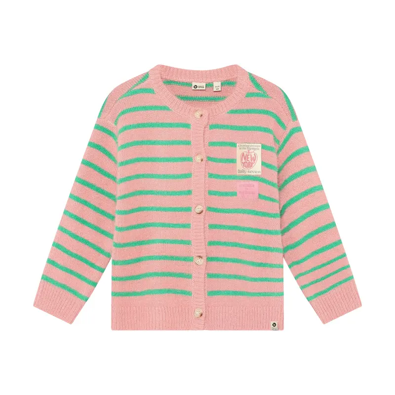 Daily Seven Knitwear Striped Cargdigan Lilas