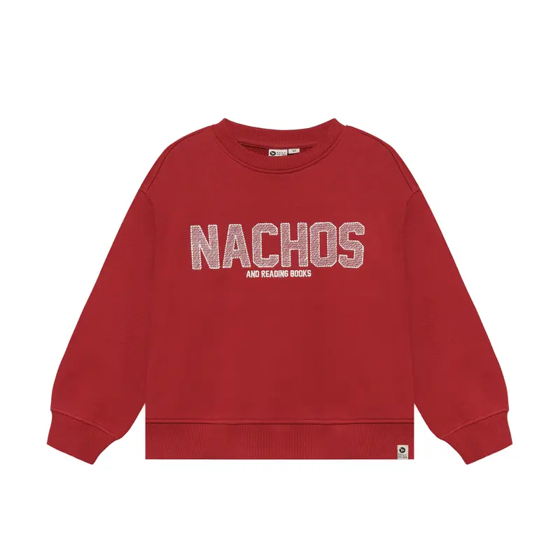 Daily Seven Oversized Sweater Artwork Rythmic Red