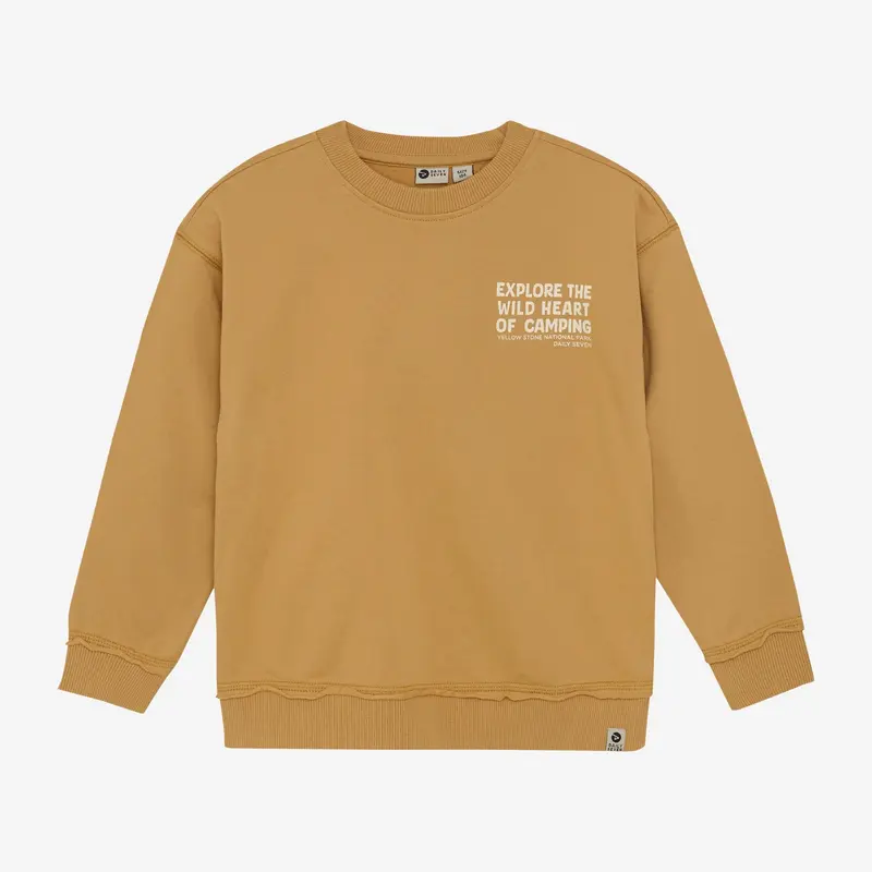 Daily Seven Oversized Sweater Backprint Light Chestnut