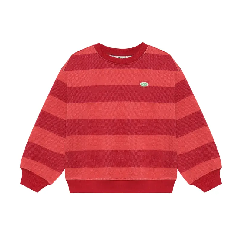 Daily Seven Oversized Sweater Big Stripe Rythmic Red