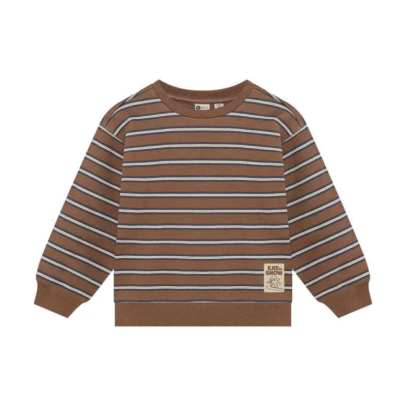 Daily Seven Oversized Sweater Striped Almond Brown