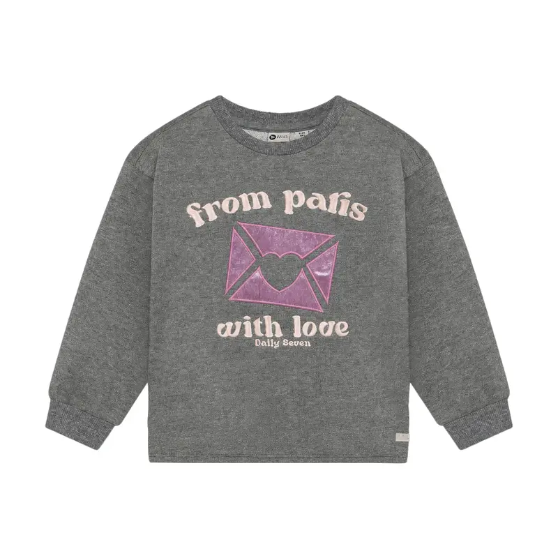 Daily Seven Sweater Artwork Mid Grey Melange