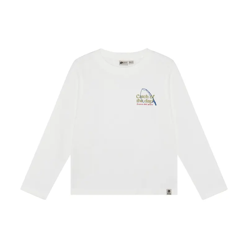 Daily Seven T-shirt Longsleeve Backprint Egret