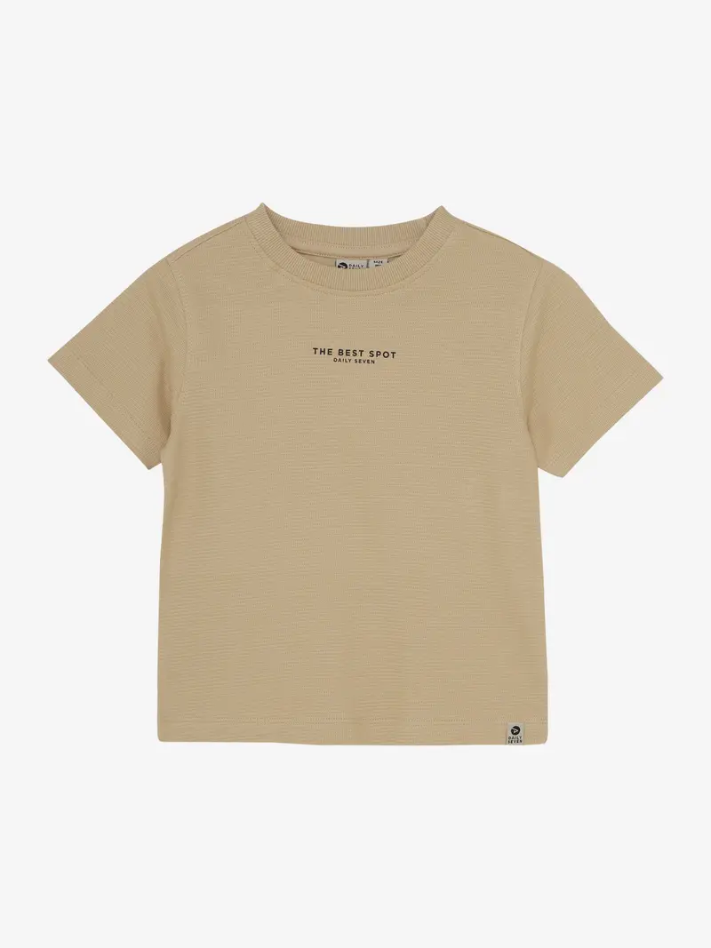 Daily Seven T-shirt Structure print Latte Sand