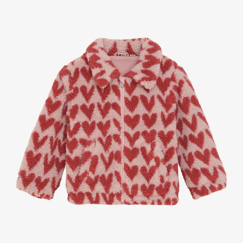 Daily Seven Teddy Jacket Heart Pale Mauve