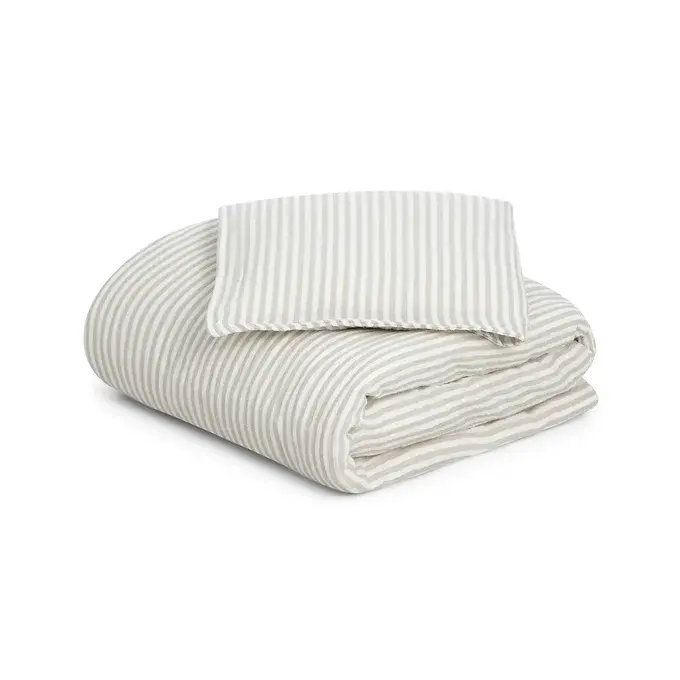 Dekbedovertrek junior - Bed Set Junior 100 x 140 cm - Stripe Mauve - 100% biologisch katoen - Garbo&Friends