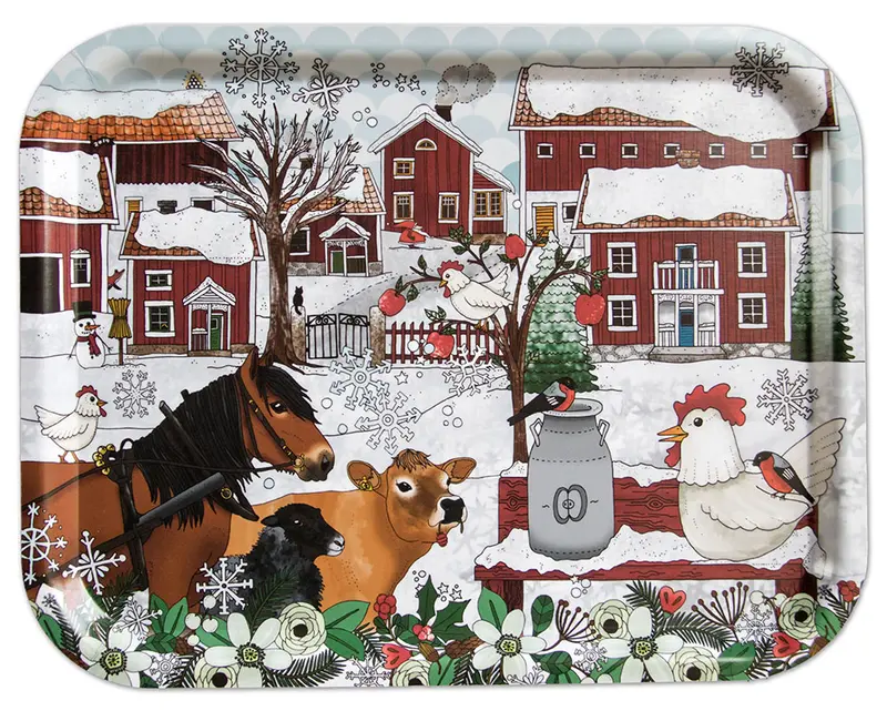 Dienblad / TRAY / Bricka i björk 36x28 cm - Jul i Äpplarum – Eplaros