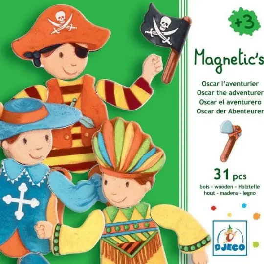 Djeco Magneetpuzzel Oscar de avonturier - 31 stukjes
