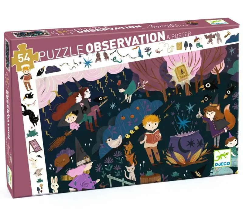 Djeco Observatiepuzzel - Tovenaarsleerlingen - 54 stukjes