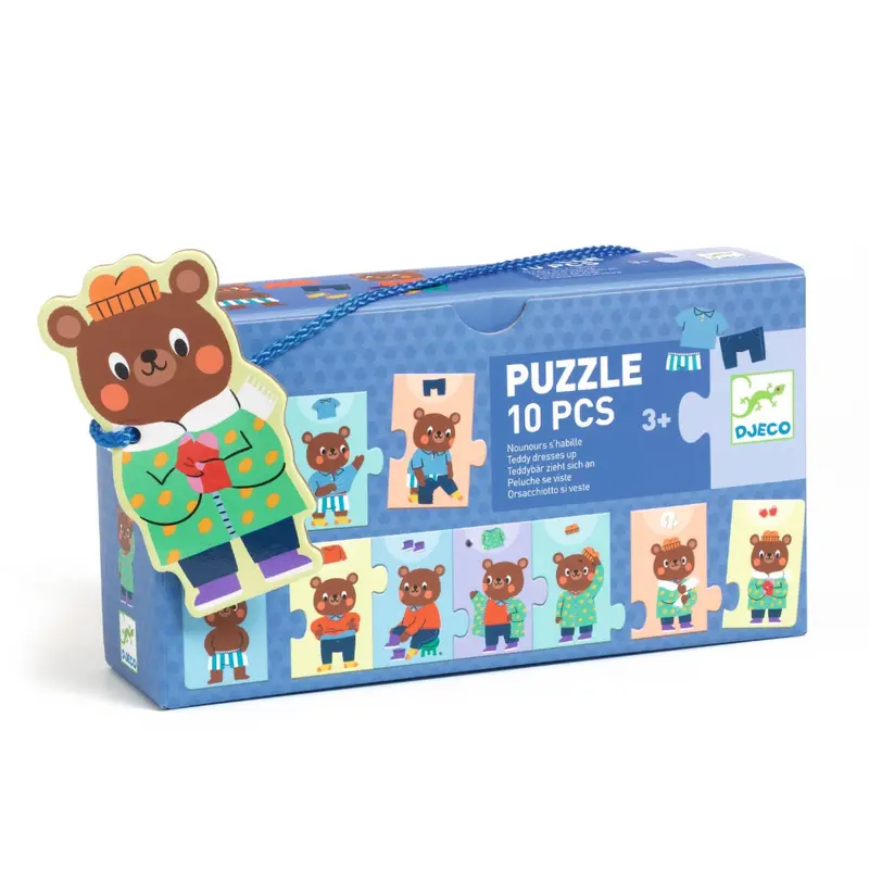 DJECO puzzel Teddy kleedt zich aan 3 jr / 10 stks
