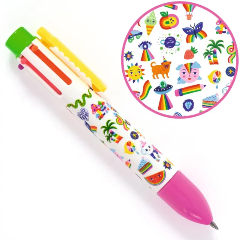 DJECO regenboog pen Sarah 6 fluorescerende kleuren