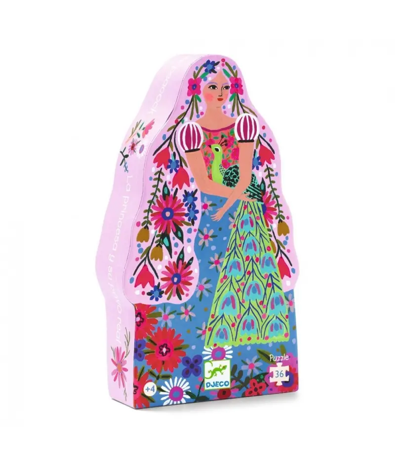 Djeco Silhouet Puzzel - De Prinses en haar Pauw
