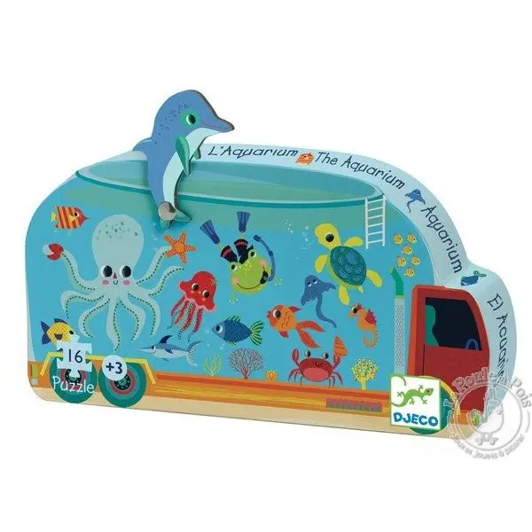 Djeco Silhouette Puzzel - The Aquarium - 16 stukjes