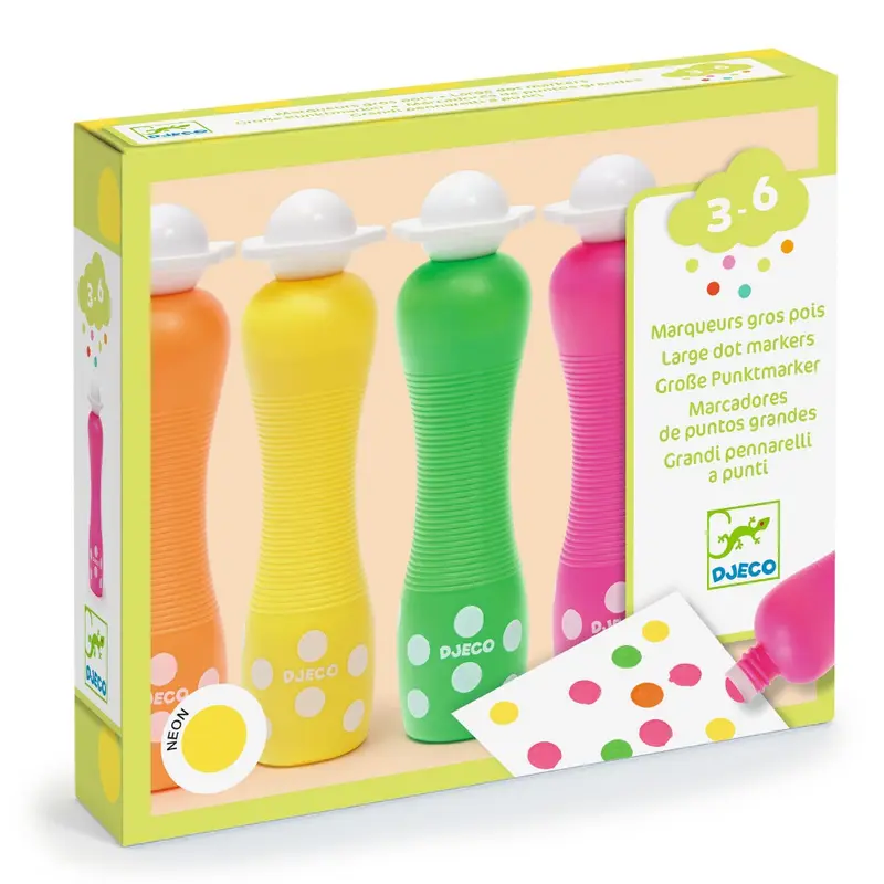 DJECO stempel verf neon 4 stks 3jr+