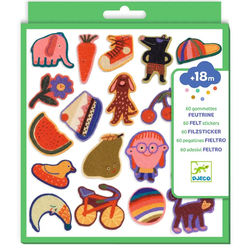 DJECO vilt stickers Silly Ones 18 mnd +