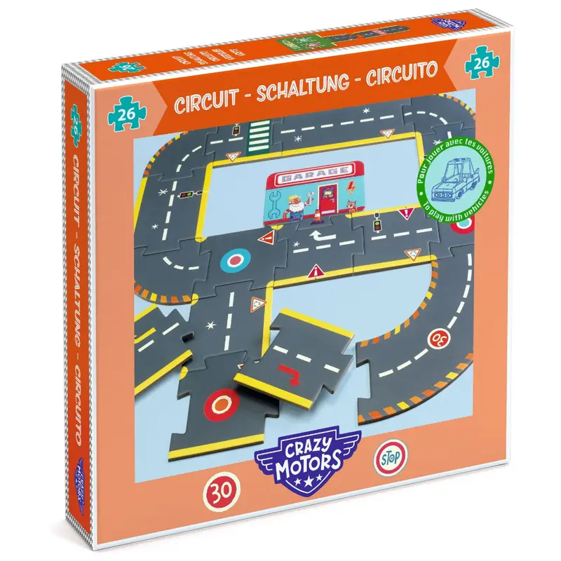 DJECO vloerpuzzel autoweg Crazy Motors 3 jr+